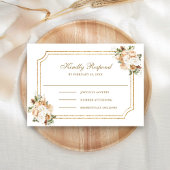 White Ivory Gold Weihnachtsblume Hochzeit RSVP Karte
