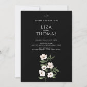 White Ivory Magnolia Aquarellfarben Blume und Blät Einladung (Vorderseite)