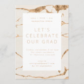 White Ivory Oasis Gold Abschluss Foto Party Einladung (Vorderseite)