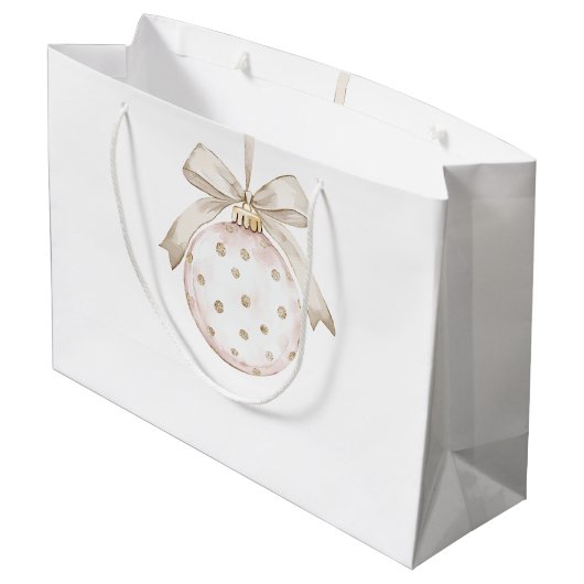 White Ivory Ornaments Weihnachten Große Geschenktüte (Rückseite Schrägansicht)