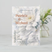 White Ivory Quiet Luxury Romantic Elegant Wedding Folieneinladung (Stehend vorne)