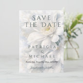 White Ivory Quiet Luxury Romantic Elegant Wedding  Save The Date (Stehend Vorderseite)
