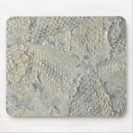 White Ivory Snakeskin Mousepad