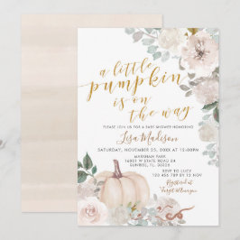 White Ivory Watercolor Pumpkin ist unterwegs Einladung