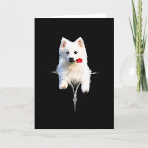 White Japan Spitz Dog Sweet Gift Karte
