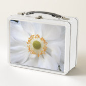 White Japanese Anemone Floral Metall Brotdose (Vorderseite)