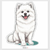 White Japanese Spitz Aufkleber (Blatt)