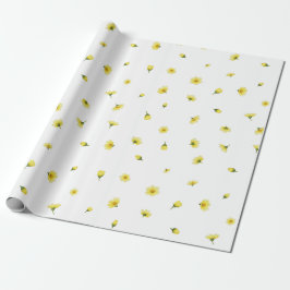 White Japanese Winter Cosmos Floral Pattern Geschenkpapier