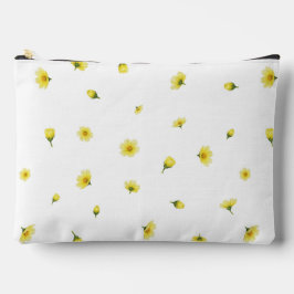 White Japanese Winter Cosmos Floral Pattern Zubehörtasche