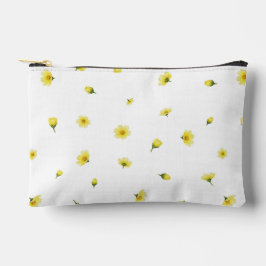 White Japanese Winter Cosmos Floral Pattern Zubehörtasche