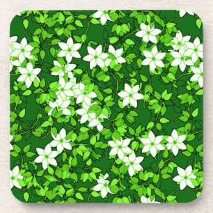 White Jasmine Among Green Leaves Getränkeuntersetzer