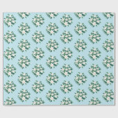 White Jasmine Blume Bouquet Floral auf Blue Geschenkpapier (Flach)