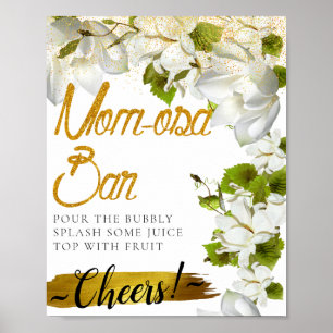 White Jasmine Elegant Mimosa Bar Sign Poster