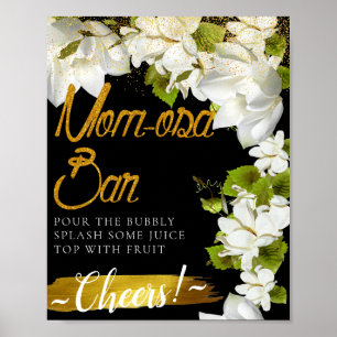White Jasmine Elegant Mimosa Bar Sign Poster
