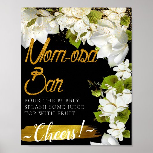 White Jasmine Elegant Mimosa Bar Sign Poster (Vorne)