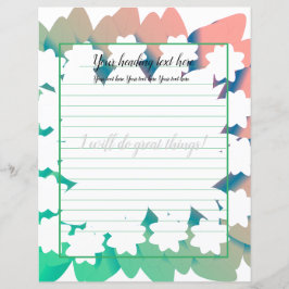 White Jasmine Floral Lined Writer Paper