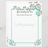 White Jasmine Floral Lined Writer Paper (Vorne/Hinten)