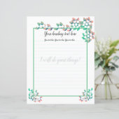 White Jasmine Floral Lined Writer Paper (Stehend Vorderseite)