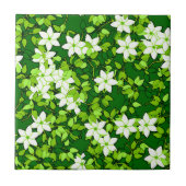 White Jasmine unter den grünen Blätter Fliese (Vorderseite)