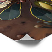 White Jojoba Blume Art Print Poster (Ecke)