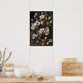 White Jojoba Blume Art Print Poster (Küche)