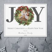 White Joy Christmas Wreath Foto Feiertagskarte