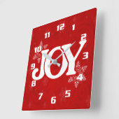 White JOY on Elegante Red Christmas Quadratische Wanduhr (Winkel)
