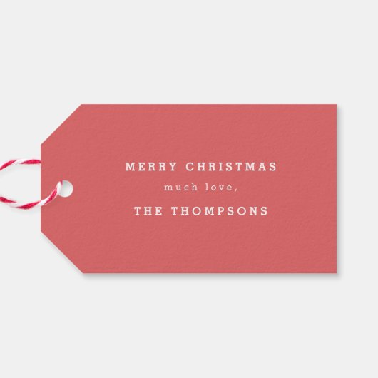 White Joy Weihnachts-Weihnachtsfeiertage-Geschenke Geschenkanhänger (Rückseite Horizontal)