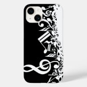White Jumbled Musical Notes on Black Case-Mate iPhone Hülle (Rückseite)