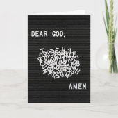 White Jumbled Prayer Letters On Black Karte (Vorderseite)