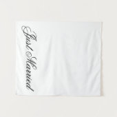 White Just Married Fabric Car Wedding Banner Sign Wandteppich (Vorderseite (Horizontal))