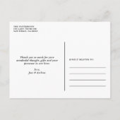 White Just Married Letter Foto Hochzeit Ankündigungspostkarte (Rückseite)