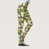 White Kariert Holly Berries Weihnachten Leggings (Rechts)