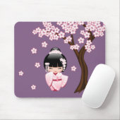 White Kimono Kokeshi Doll - Japanisch Geisha Girl Mousepad (Mit Mouse)