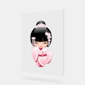 White Kimono Kokeshi Doll - Niedlich Geisha Girl Acrylschild (Winkel)