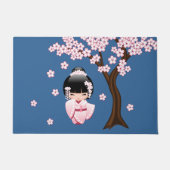 White Kimono Kokeshi Doll - Niedlich Geisha Girl Fußmatte (Vorderseite)