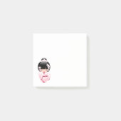 White Kimono Kokeshi Doll - Niedlich Geisha Girl Post-it Klebezettel (Vorderseite)