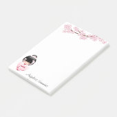 White Kimono Kokeshi Doll - Niedlich Geisha Girl Post-it Klebezettel (angewinkelt)