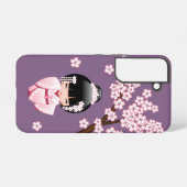 White Kimono Kokeshi Doll - Niedlich Geisha Girl Samsung Galaxy Hülle (Rückseite (Horizontal))