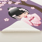 White Kimono Kokeshi Doll - Niedlich Geisha Girl Sherpadecke (3/4)