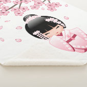 White Kimono Kokeshi Doll - Niedlich Geisha Girl Sherpadecke (3/4)