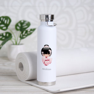 White Kimono Kokeshi Doll - Niedlich Geisha Girl Trinkflasche