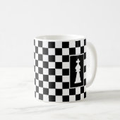 White King auf Black & White Chess Tasse (VorderseiteRechts)
