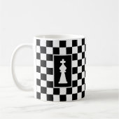 White King auf Black & White Chess Tasse (Links)