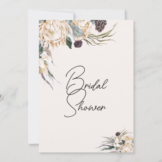 White King Protea Brautparty Einladung (Rückseite)