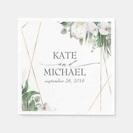 White King Protea Orchids Tropical Wedding Serviette (Vorderseite)