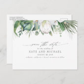 White King Protea Tropical Floral Save the Date Postkarte (Vorne/Hinten)