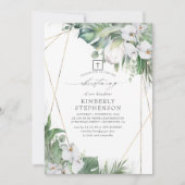 White King Protea und Orchids Tropical Christening Einladung (Vorderseite)