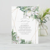 White King Protea und Orchids Tropical Christening Einladung (Stehend Vorderseite)