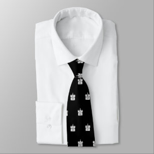 White King Schachstück Muster Krawatte für Spieler